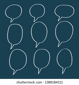Vector bubbles speech set. hand-drawn.