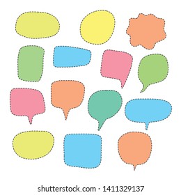 Vector bubbles speech set. hand-drawn.