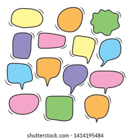 Vector bubbles speech set. hand-drawn.