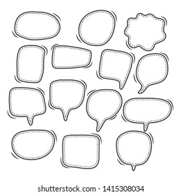 Vector bubbles speech set. hand-drawn.