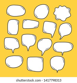 Vector bubbles speech set. hand-drawn.