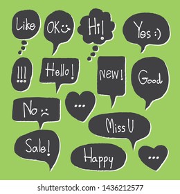 Vector bubbles speech set. hand-drawn.