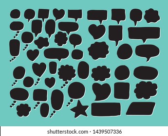 Vector bubbles speech set. hand-drawn.