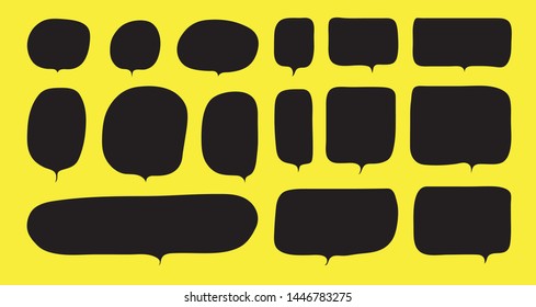 Vector bubbles speech set. hand-drawn.