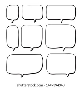 Vector bubbles speech set. hand-drawn.