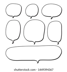 Vector bubbles speech set. hand-drawn.