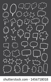 Vector bubbles speech set. hand-drawn.  BOOM,WOW.