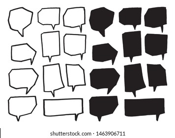 Vector bubbles speech set. hand-drawn.