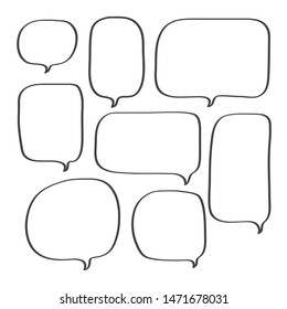 Vector bubbles speech set. hand-drawn.
