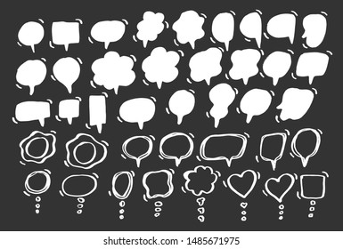 Vector bubbles speech set. hand-drawn.