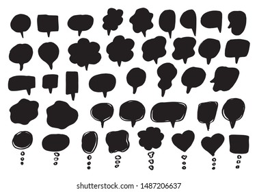 Vector bubbles speech set. hand-drawn.