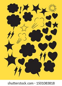 Vector bubbles speech set. hand-drawn.  BOOM,WOW.