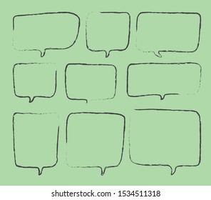 Vector bubbles speech set. hand-drawn.