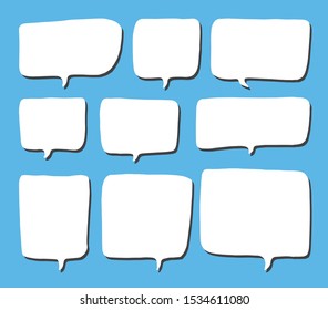 Vector bubbles speech set. hand-drawn.