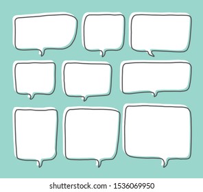 Vector bubbles speech set. hand-drawn.