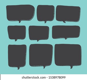 Vector bubbles speech set. hand-drawn.