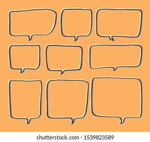 Vector bubbles speech set. hand-drawn.