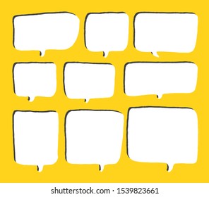 Vector bubbles speech set. hand-drawn.
