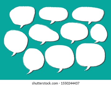 Vector bubbles speech set. hand-drawn.