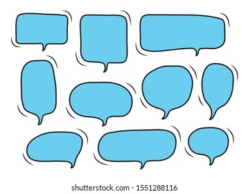 Vector bubbles speech set. hand-drawn.