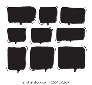 Vector bubbles speech set. hand-drawn.