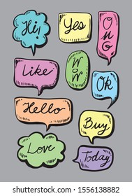 Vector bubbles speech set. hand-drawn.