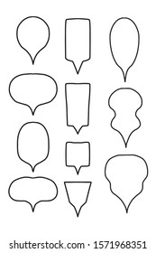 Vector bubbles speech set. hand-drawn.