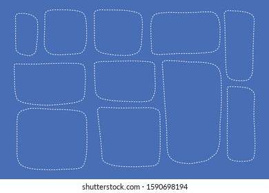 Vector bubbles speech set. hand-drawn. Illustration. Dashed lines.