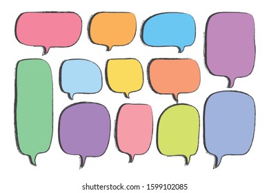 Vector bubbles speech set. hand-drawn.