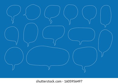 Vector bubbles speech set. hand-drawn.