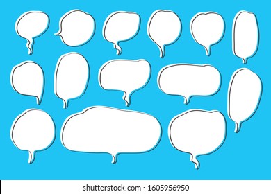 Vector bubbles speech set. hand-drawn.