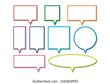 Vector bubbles speech set. Illustration.
