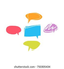 Vector bubbles, talk, message symbols, direct speech, elements for design, templates.