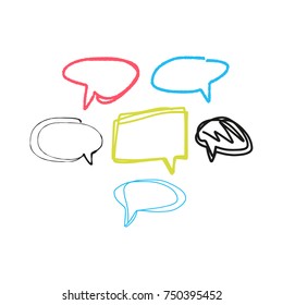 Vector bubbles, talk, message symbols, direct speech, elements for design, templates.
