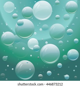 Vector bubbles in turquoise water