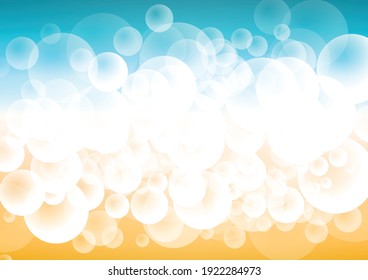 Vector: Burbujas con fondo amarillo y azul de verano