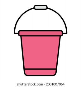 Diseño del icono de contorno del cubo del vector
