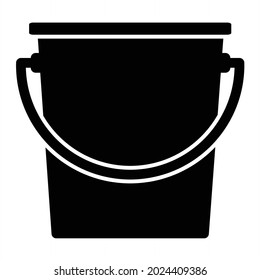 Vector Bucket Glyph Icon Design
