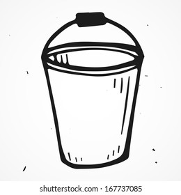 Vector bucket hand drawn