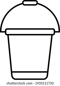 Vector Bucket Outline Icon Design
