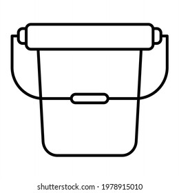 Vector Bucket Outline Icon Design
