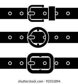 vector buckle belt black symbols