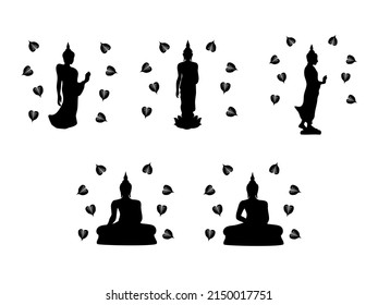 vector buddha buddhism 5 black shadows