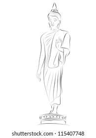 Vector of Buddha pose of blessing