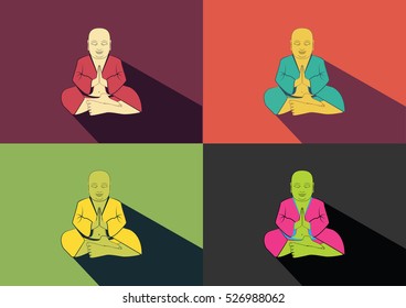 Vector Buddha silhouette. Buddhism ,Zen , Flat modern design