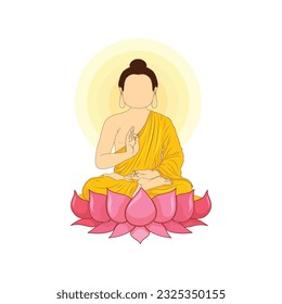 Vektorbuddha, sitzend auf Lotus Art