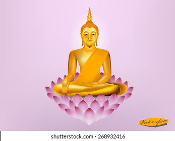 vector of buddha sitting on lotus,buddha design