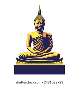 Vektorgrafik Buddha Statue Stilvolle bunte Illustration isoliert