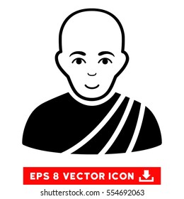 Vector Buddhist Monk EPS vector icon. Illustration style is flat iconic black symbol on a transparent background.