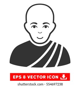 Vector Buddhist Monk EPS vector icon. Illustration style is flat iconic gray symbol on a transparent background.